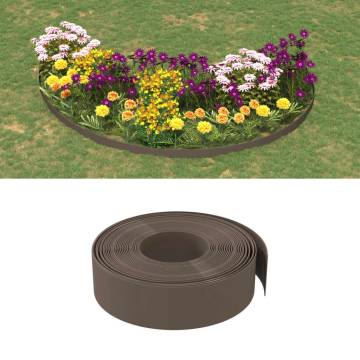 Garden Edgings 2 pcs Brown 10 m 15 cm Polyethylene