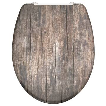 SCHÜTTE Duroplast Toilet Seat with Soft-Close OLD WOOD Printed