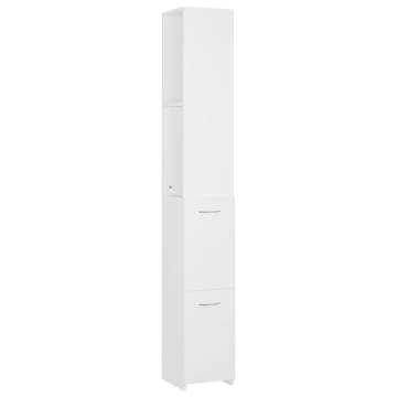 Bathroom Cabinet White 25x26.5x170 cm Engineered Wood