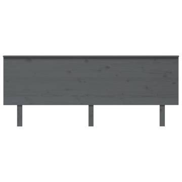 Bed Headboard Grey 204x6x82.5 cm Solid Wood Pine