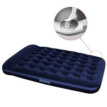 Bestway Inflatable Flocked Airbed with Built-in Foot Pump 203x152x28cm