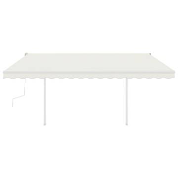 Manual Retractable Awning with LED 4x3 m Cream