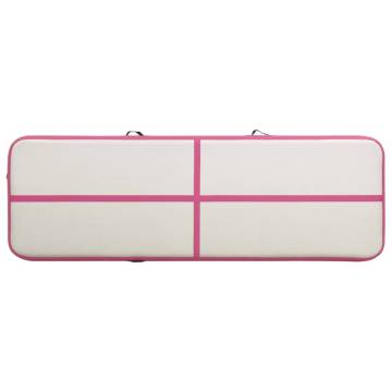 Inflatable Gymnastics Mat with Pump 500x100x20 cm PVC Pink