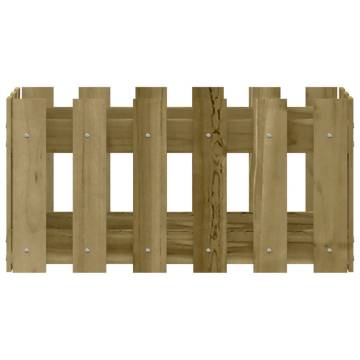 Garden Planter with Fence Design 60x30x30 cm Impregnated Wood Pine