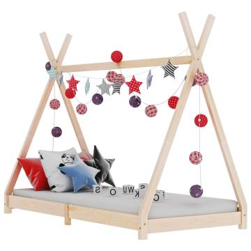 Kids Bed Frame Solid Pine Wood 70x140 cm