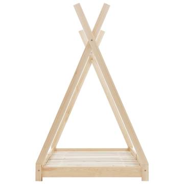 Kids Bed Frame Solid Pine Wood 70x140 cm