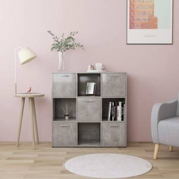 Book Cabinet Concrete Grey 90x30x90 cm Engineered Wood