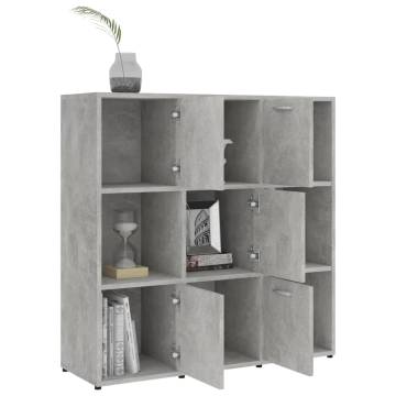 Book Cabinet Concrete Grey 90x30x90 cm Engineered Wood