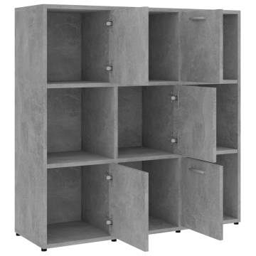 Book Cabinet Concrete Grey 90x30x90 cm Engineered Wood