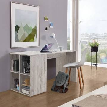 FMD Desk with Side Shelves 117x73x75 cm Sand Oak