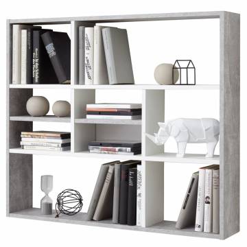 FMD Wall-mounted Shelf with 9 Compartments Concrete Grey