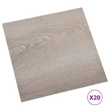 Self-adhesive Flooring Planks 20 pcs PVC 1.86 m² Taupe