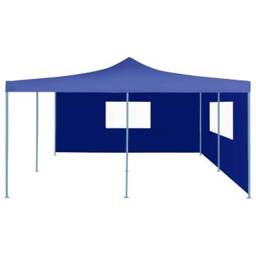 Folding Gazebo with 2 Sidewalls 5x5 m Blue