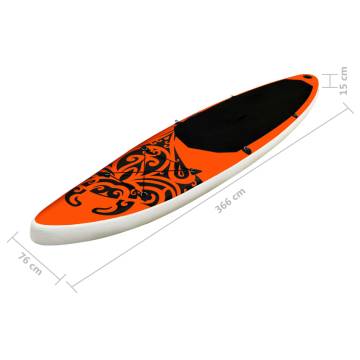 Inflatable Stand Up Paddleboard Set 366x76x15 cm Orange