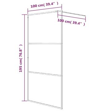 Walk-in Shower Wall Silver 100x195 cm Clear ESG Glass