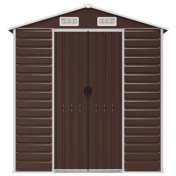 Garden Shed Brown 191x470x198 cm Galvanised Steel