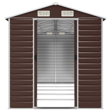 Garden Shed Brown 191x470x198 cm Galvanised Steel