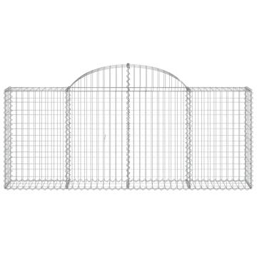 Arched Gabion Baskets 2 pcs 200x30x80/100 cm Galvanised Iron