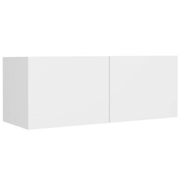 5 Piece TV Cabinet Set White Engineered Wood