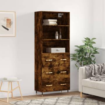 Highboard Smoked Oak 69.5x34x180 cm Engineered Wood