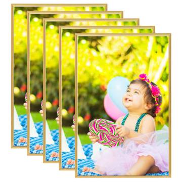 Photo Frames Collage 5 pcs for Wall or Table Gold 59.4x84cm MDF