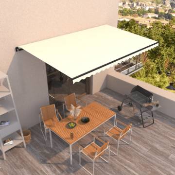 Manual Retractable Awning 500x300 cm Cream