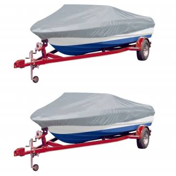 Boat Covers 2 pcs Grey Length 427-488 cm Width 229 cm