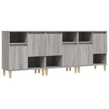 Sideboards 3 pcs Grey Sonoma 60x35x70 cm Engineered Wood