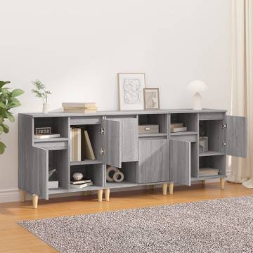 Sideboards 3 pcs Grey Sonoma 60x35x70 cm Engineered Wood