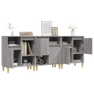 Sideboards 3 pcs Grey Sonoma 60x35x70 cm Engineered Wood