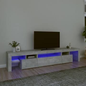 TV Cabinet with LED Lights Concrete Grey 215x36.5x40 cm