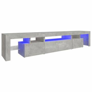 TV Cabinet with LED Lights Concrete Grey 215x36.5x40 cm