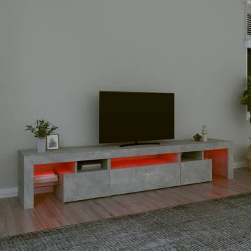 TV Cabinet with LED Lights Concrete Grey 215x36.5x40 cm