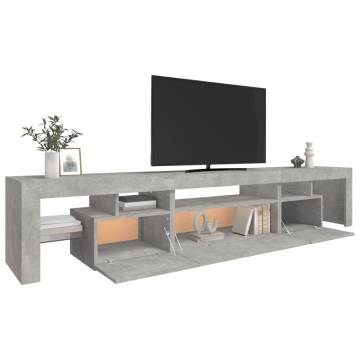 TV Cabinet with LED Lights Concrete Grey 215x36.5x40 cm