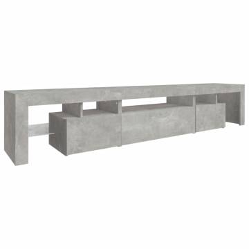 TV Cabinet with LED Lights Concrete Grey 215x36.5x40 cm