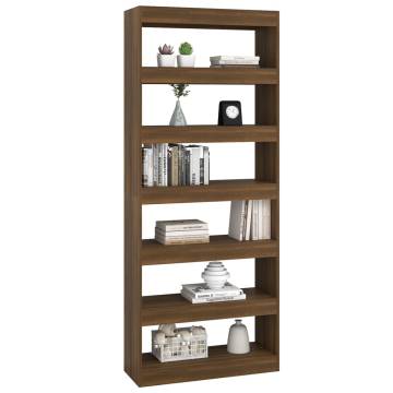 Book Cabinet/Room Divider Brown Oak 80x30x198 cm Engineered Wood