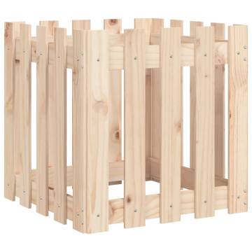 Garden Planter with Fence Design 50x50x50 cm Solid Wood Pine