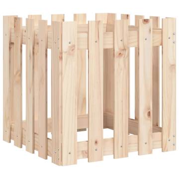 Garden Planter with Fence Design 50x50x50 cm Solid Wood Pine