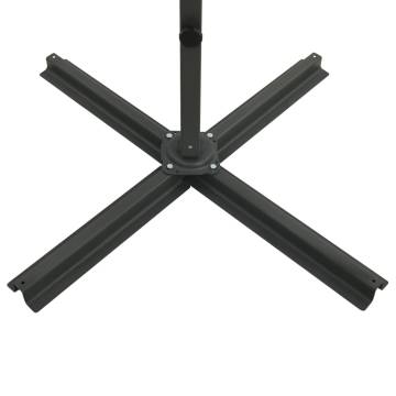 Cantilever Umbrella with Pole and LED Lights Anthracite 300 cm