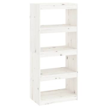 Book Cabinet/Room Divider White 60x30x135.5 cm Solid Wood Pine