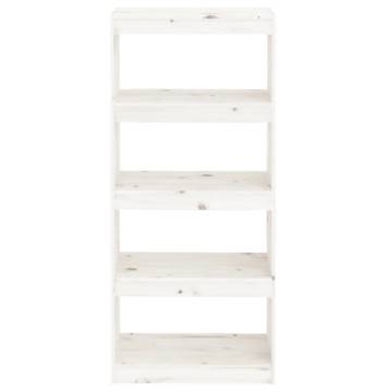 Book Cabinet/Room Divider White 60x30x135.5 cm Solid Wood Pine