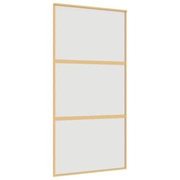 Sliding Door Gold 102.5x205 cm Frosted ESG Glass and Aluminium