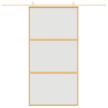 Sliding Door Gold 102.5x205 cm Frosted ESG Glass and Aluminium