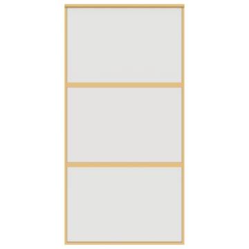 Sliding Door Gold 102.5x205 cm Frosted ESG Glass and Aluminium