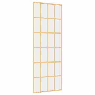 Sliding Door Gold 76x205 cm Clear ESG Glass and Aluminium