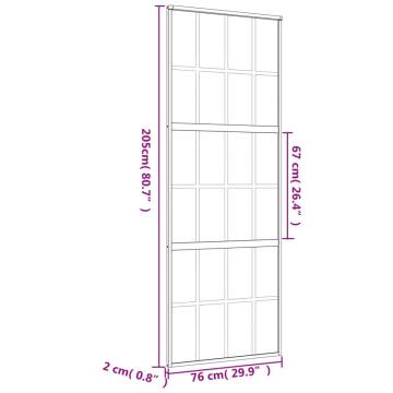 Sliding Door Gold 76x205 cm Clear ESG Glass and Aluminium