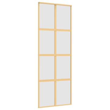 Sliding Door Gold 76x205 cm Frosted ESG Glass and Aluminium