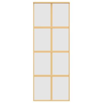 Sliding Door Gold 76x205 cm Frosted ESG Glass and Aluminium