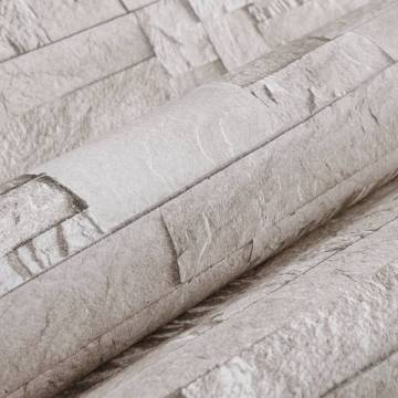 Wallpaper 3D Stone Look Cream