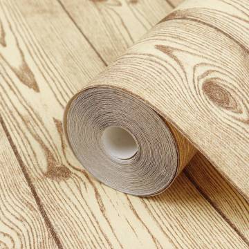 Wallpaper 3D Wood Grain Brown